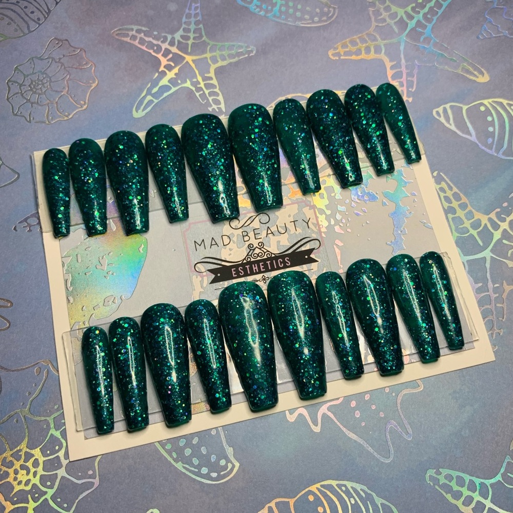 ✨ 💦Caribbean Teal 💦✨ PRESS ON NAILS